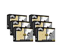 Copag 1546 Design 100% Plastic Playing Cards, Poker Size Black/Gold (Regular Index, 6 Sets)