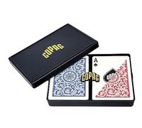 Copag 1546 Design 100% Plastic Playing Cards, Poker Size Regular Index Red/Blue Double Deck Set