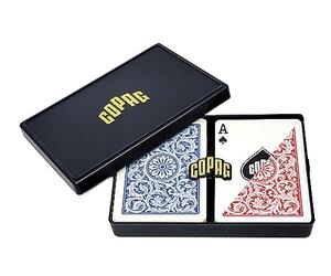 Copag 1546 Design 100% Plastic Playing Cards, Poker Size Regular Index Red/Blue Double Deck Set