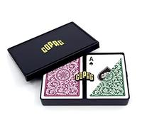 COPAG 1546 Design 100% Plastic Playing Cards, Poker Size (Standard) Green/Burgundy (Regular Index, 1 Set)