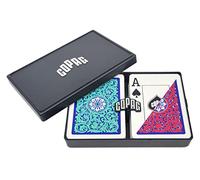 Copag 1546 Neoteric Design 100% Plastic Playing Cards, Poker Size (Standard) Green/Red (Jumbo Index, 1 Set)