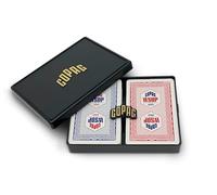 Copag 2023 WSOP World Series of Poker 100% Plastic Playing Cards, Bridge Size (Narrow) Red/Blue Double Deck Set (Regular Index)