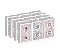 Copag 2024 WSOP World Series of Poker 100% Plastic Playing Cards, Retro Design Bridge Size Jumbo Index Mix Dozen Red/Blue Single Decks