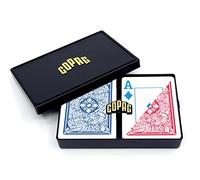 Copag * 4 COLOURS FACES* Legacy Design 100% Plastic Playing Cards, Poker Size (Standard) Jumbo Index Red/Blue Double Deck Set