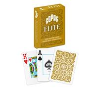 Copag Elite 100% Plastic Playing Cards, Poker Size Jumbo Index Single Deck (Gold)