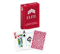 Copag Elite 100% Plastic Playing Cards, Poker Size Jumbo Index Single Deck (Red)