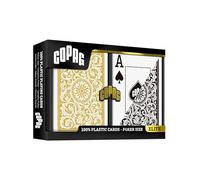 Copag Jumbo Face Playing Cards - 2-Deck Set (Black/Gold) - Poker Size, 2-Index, 100% PVC