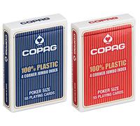 Copag Playing Cards (2 Decks - 1 Red & 1 Blue) 100% Plastic Jumbo Index