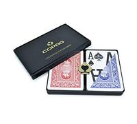 Copag Poker Size Magnum Index Plastic Playing Cards (Blue/Red Setup)