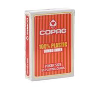COPAG Red Deck 2 Corner Playing Cards 100% Plastic Jumbo Index Poker New