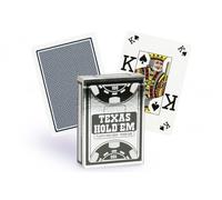 COPAG Texas Hold'emSilver Poker Cards Casino Deck Black Peek Index 100% Faux