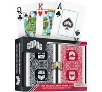 COPAG World Series Of Poker - Plastic Poker Size Jumbo Index Double Deck, Red and Black
