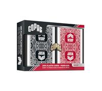 COPAG World Series Of Poker - Plastic Poker Size Jumbo Index Double Deck, Red Andred and Black Black