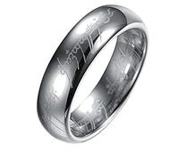 COPAUL Pure Tungsten Carbide 18K Gold Plated Lord of The Rings with Bible Engraved Couple Ring Wedding Band