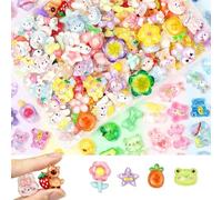 Copbopwn 100 Pcs Mixed Cute Slime Charms Bulk Set Flatback Resin Charms Slime Accessories for DIY Crafts Phone Case Junk Case Scrapbooking Decoden Art Keychains Kawaii Gifts for Girls Teens