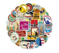 Copbopwn 100PCS Travel Stickers for Adults Teens Vintage Aesthetic Country Stickers Waterproof World City Tourist Sticker for Luggage Laptop Geography Sticker Water Bottle Scrapbook