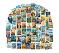 Copbopwn 100Pcs Travel Stickers for Teens Adults Vintage Aesthetic Country Stickers Waterproof World City Tourist Sticker for Laptop Luggage Geography Sticker Water Bottle Skateboard