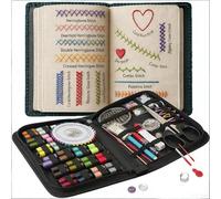 Copbopwn Embroidery Stitch Book Kit Sewing Book Portable Sewing Kit for Beginners with Complete Toolkit Instructional Tutorial & Reusable Fabric for Beginners and Craft Lovers