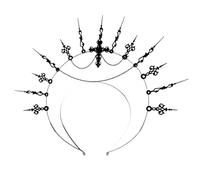 Copbopwn Halo Crown Lolita Halloween Headdress Halloween Crown Gothic Headpiece Halloweens Tiara Black Halo Headband Greek Goddess Headpiece Baroque Mary Headband Headdress for Cosplay Party (B)