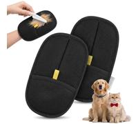 Copbopwn Pet Hair Removal Glove 2 Pack Double Sided Dog Cat Grooming Mitt Static Deshedding Reusable Pet Hair Removal Glove Efficient Fur Remover for Sofa Bed Carpet Clothes Furniture and Pet Beds