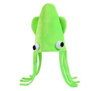 Copbopwn Playful Squid Hat Soft Breathable Fabric Funny Party Hats Octopus Hat for Costume Party Yellow and Blue Fish HatCute Sea Creature Headwear Themed Dressing Silly Hats for Adults (Green 2)