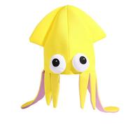 Copbopwn Playful Squid Hat Soft Breathable Fabric Funny Party Hats Octopus Hat for Costume Party Yellow Fish HatCute Sea Creature Headwear Themed Event Dressing Silly Hats for Adults (Yellow)