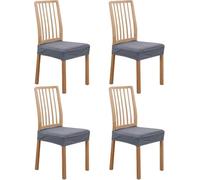 Copbopwn Set of 4 Chair Seat Covers Stretch Kitchen Chair Seat Protector Waterproof Removable Slipcover Dining Room Chair Cover for Home Kitchen Office Hotel Room Decoration Chair without Arms