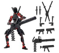 Copbopwn T13 Action Figure, 3D Printed Robot, Dummy 13, Multi-Jointed & Fully Poseable, 14cm Tall Collectible Desktop Decoration, Fully Assembled with Weapons for Stop Motion & Displa (Black)