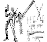 Copbopwn T13 Action Figure, 3D Printed Robot, Dummy 13, Multi-Jointed & Fully Poseable, 14cm Tall Collectible Desktop Decoration, Fully Assembled with Weapons for Stop Motion & Displa
