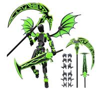 Copbopwn T13 Action Figure Fully Assembled 3D Printed Robot 14cm Multi-Jointed Movable Dummy 13 with Cool Accessories Hands Titan13 Desktop Decoration & Collectible Gift for Boys Girls Adults (Green)
