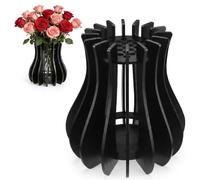 Copbopwn Vase for Lego Flowers Bouquet Wooden Puzzle Vase Black 3D Interlocking Lego Vase Creative Lego Flower Vase Compatible for Lego Botanicals Roses Sunflowers Tulips Cherry Blossoms Lotus