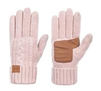 Copcape Women's Winter Warm Thermal Gloves, Merino Wool Cable Knit with Thick Thermal Thinsulate Lined, Touch Screen Fingers Anti-Slip (Pink)