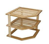 Copco 3-Tier Bamboo Plate Organiser And Corner Shelf
