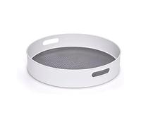 Copco 5218433 Under-Sink Lazy Susan with Rimmed Edge, Plastic, White/Gray
