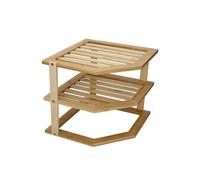 Copco Bamboo Three Tier Kitchen Corner Storage Shelf in Brown Copco Brown