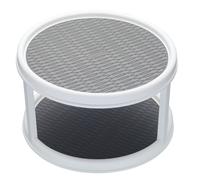 Copco Basics Plastic 2-Tier Lazy Susan-Style Kitchen Worktop and Shelf Organiser,White/Grey, 30 cm