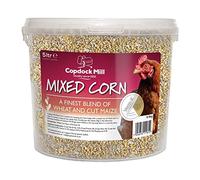 Copdock Mill Mixed Corn Chicken Feed with Verm-X 5L Tub - Chicken Food Made with Wheat & Maize - Verm-X Herbal Chicken Wormer - Suitable for Poultry, Ducks, Geese & Bantams