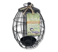 Copdock Mill Twist & Release Squirrel Proof Peanut Feeder - Steel Cage To Prevent Squirrels - Small Bird Hanging Feeder Station - Feeders Suitable For Seed & Grain Mix,Black