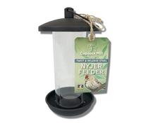 Copdock Mill Twist & Release Steel Nyjer Wild Bird Feeder - Hanging Small Bird Feeder Station - Feeders Suitable For Nyjer Seed Mix