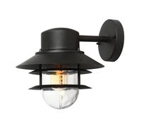 Copenhagen 1 Light Outdoor Dome Wall Lantern Light Black IP44 E27 Netlighting Black One Size