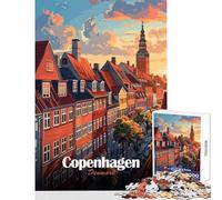 Copenhagen, Denmark Cityscape Art 1000 Piece Jigsaw Puzzles Strengthen Cognitive Ability And Skill Soothing Serene Leisure Play (38x52cm)