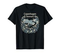 Copenhagen Denmark, Cute Bicycle and Flowers Seaside Town T-Shirt