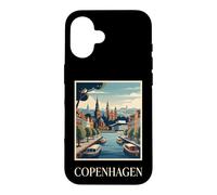 Copenhagen Denmark Europe Canal Retro Travel Graphic Case for iPhone 16