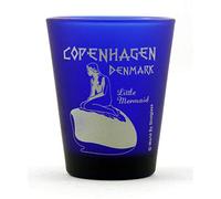 Copenhagen Denmark Little Mermaid Cobalt Blue Shot Glass