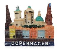 Copenhagen Denmark Skyline Souvenir Magnet - 3D Resin Travel Fridge Magnet, Danish Landmark Collectible