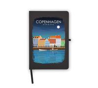 Copenhagen Denmark Travel Destination Notebook, Blank Pages, Faux Leather Cover, Planner, Journal, Workbook