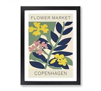 Copenhagen Flower Market Exhibition No.2 Framed Print | A2 Black Framed Wall Art | Ready to Hang | Modern Floral Picture | Living Room Bedroom Lounge Office