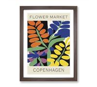 Copenhagen Flower Market Exhibition No.3 Framed Print | A2 Walnut Framed Wall Art | Ready to Hang | Modern Floral Picture | Living Room Bedroom Lounge Office