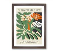 Copenhagen Flower Market Exhibition No.4 Framed Print | A2 Walnut Framed Wall Art | Ready to Hang | Modern Floral Picture | Living Room Bedroom Lounge Office