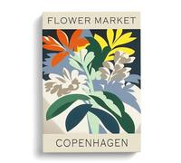 Copenhagen Flower Market Exhibition No.5 Canvas Print | Gallery Wrapped 30mm Frame Wall Art | 30x20 inches | Ready to Hang | Modern Floral Picture | Living Room Bedroom Lounge Office
